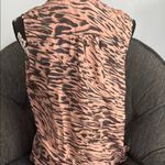 CAbi  Chic 100% Silk Pink and Dark Gray Sleeveless Wrap Top Size Large Photo 4