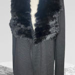 FATE Black Ribbed Knit Cardigan
Sweater Faux Fur/Angora Trim Size L Size L Photo 0
