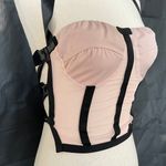 Pink Sheer Ribbon Lace Back Crop Top Size XS Photo 2