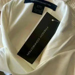 French Connection White NWT dress with Pom pom hem Size 6 Photo 9