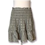 Anthropologie  current air metallic lurex silver mini skirt smocked sz XS Photo 4
