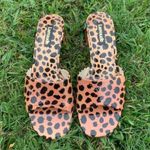 Larroude Brigitte Block Heeled Sandals in Cheetah Print Women’s Size 6 New Black Photo 2