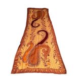 KA Cashmere 100% Large Orange Brown Paisley Scarf Light Weight Shoulder Wrap Orange Photo 8