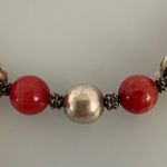 925 sterling silver Red real stones Necklace​​ Photo 2