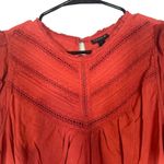 Torrid Red Short Flutter Sleeve Embroidered Lightweight Blouse Women Sz 2 SZ 2X Photo 3