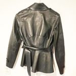 Ralph Lauren Size 2 Black Label Soft Lamb Leather Belted Short Trench Coat‎ Photo 6