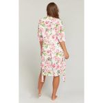 Show Me Your Mumu  Pink and White Floral 3/4 Sleeve Robe One Size Photo 4