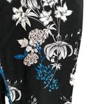 Banana Republic Floral Print Sloan Fit Crop Petite Pants Size 10P Black Blue Photo 3
