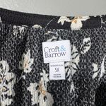 Croft & Barrow Boho Black Floral Gauzy Peasant Top - Size 5X - Women's Plus Size Photo 3