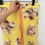 Anthropologie  Feather Bone Talese wide leg yellow floral pants Size 4 Photo 4