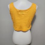 Vintage Romantic Expressions 90s Marigold Pointelle Cropped Tank Top Size Large Yellow Photo 4