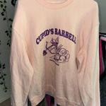 Pastel Pink Cupid’s Barbell “Painfully Average” Crewneck Sweatshirt Size L Photo 0