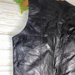 Vintage Black Leather Patchwork Biker Grunge Vest Size M Photo 5