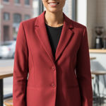 Women's Elegant Burgundy Blazer Red Size 38 Photo 0