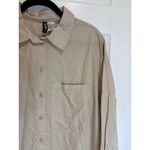 H&M  Oversized Shirt Dress Button Down‎ Long Sleeve Pocket Casual Beige M Photo 1