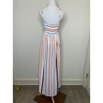 NWT Striped Midi Dress Stilletto's Orange Blue Cream Sz Medium Photo 3