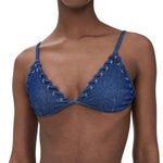 Good American  Denim Triangle Bikini Top Swim Denim Rinse Women’s Size 2XL NWT Photo 0