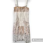 TwoTwinStyle medium white summer lace dress boho sexy padded adjustable garter Photo 5