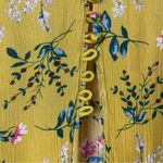 Melle Fashion Size Small Boho Floral Mustard Yellow Floral Slit Skirt High Waist Photo 2