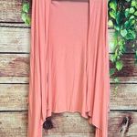 J Jill Wearever Open Front Long Cardigan Large Sweater Rayon Blend Apricot Peach Orange Photo 0