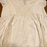 Coco + Jaimeson  Cream Blouse with Lace Accents, Size L Photo 2