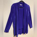 VeJaiz Purple Pleated Twin Set Jacket & Top Set Size M Photo 2