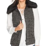 White House | Black Market WHBM tweed vest with faux fur collar Photo 0