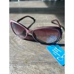 NWT Women's Trendy Sunglasses Light Wine w/‎ White Silver Design on the side Photo 5