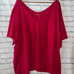 Universal Standard  NWT Short Sleeve V-Neck Pima Cotton Tee Red Plus Size 4XL Photo 0