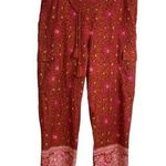 Sundance Pants Womens Larrge Vibrant Reef Floral Cargo Rope Tassle Boho Hippie Size L Photo 0
