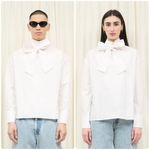 Tanner Fletcher Laurence Pussybow Shirt Size 4 White Photo 1