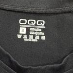 OQQ Black Ruched Short Sleeve Shirt Women’s Small Black Photo 1