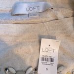 Loft NEW Ann Taylor Sweater Medium Stripes Linen Blend NWT Photo 3