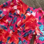 Chic Soul Way Too Complicated Maxi Dress 1X Fuchsia Floral Deep V Neck Side Slit Photo 7