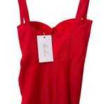 ADEIRLINA Its Showtime Corset Ruched Midi Dress Red NWT XS‎ Photo 4