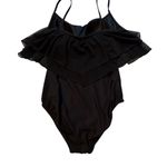 Longitude NWOT, Black Ruffle One Piece Swimsuit, Sz 10 Photo 7