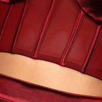 Lulus Iconic Nights Burgundy Satin Bustier Two-Piece Maxi Dress Photo 5