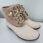 Sperry Womens 8.5M WOOL Duck Boots Beige Cream Quilted Upper Rubber Sole Photo 0