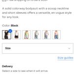 Abound  Organic Cotton Scoop Neck Thong Bodysuit Black XXS Photo 5