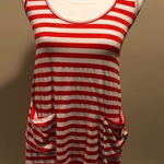 Ella Moss  Red & White Striped Tank Top Photo 0