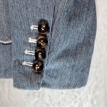 The Korner Paris Blue Pinstripe Weave Tailored Piped Blazer Jacket Red Stitching Size L Photo 2