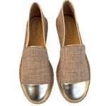 Talbots Like New Izzy Linen / Leather Espadrille Flats Tan Gold Size 6.5 Photo 1