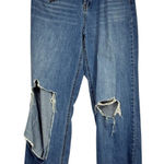 REWASH  Blue Wide Leg Embroidered Dinosaur Jeans Womens 29 Distressed Blue Denim Photo 0
