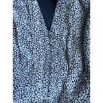 Michael Kors  Pleated Blue with White Hearts Long Sleeve Dress Size 6 Photo 5