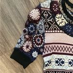 Parker  Blue Lilac Knit Dress Crochet Flower Motif Pattern Small Photo 5