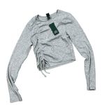 Wild Fable  Women's Gray Long Sleeve Ruched Cropped T-Shirt - Size Medium - NWT Photo 0