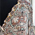 Anthropologie Paisley Print Faux Wrap Smocked Top small boho workwear layered Photo 2