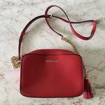 Michael Kors Ginny Bright Red Leather Medium Crossbody Camera Bag Photo 0