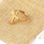 Men's Women's Retro Ancient Egypt Ankh Cross Religious Pendant Size 11 Gold Photo 4