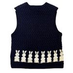 Vintage Marisa Christina Hand Knitted Bunny Easter Novelty Vest White Size M Photo 3